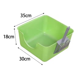 Open Top Pet Litter Tray Anti Splashing Cat Bedpan Cat Litter Box with High Side Kitty Litter Pan for Kitten Small Medium Cats