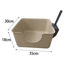 Open Top Pet Litter Tray Anti Splashing Cat Bedpan Cat Litter Box with High Side Kitty Litter Pan for Kitten Small Medium Cats