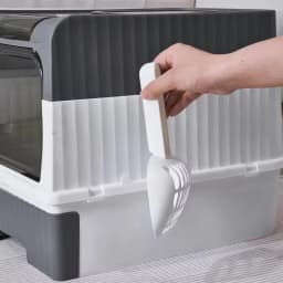 Portable Collapsible Cat Litter Pan With Splash Guard And Plastic Scoop Covered Cat Litter Box With Lid Easy To Clean Kitty Toil