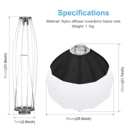 PULUZ 65cm Lantern Softbox SpeedLite Flash Light Foldable Spherical Diffuser Cover with Bowens Mount Photography Accessories
