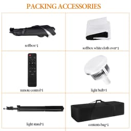 Camnoon Studio Photography Light kit Softbox Lighting Set with 85W 3000K-6000K Bi-color Temperature LED Light * 1 + 50x70cm Soft