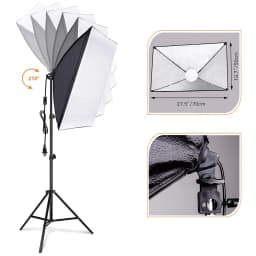 Camnoon Studio Photography Light kit Softbox Lighting Set with 85W 3000K-6000K Bi-color Temperature LED Light * 1 + 50x70cm Soft