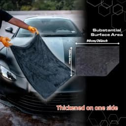 Dark Gray Car Microfiber Towel, Oversized Strong Absorbent Car Wash Cloth, High-Efficiency Cleaning Wipe Cloth