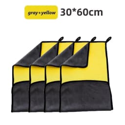 1/4pcs Thicken Microfiber Motorcycle Car Cleaning Towels Soft Drying Cloth Car Washing Towels Double Layer Clean Rags Detailing