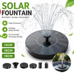 Solar Outdoor Fountain, Water Pump for Bird Baths, Garden Ponds, Pools, Fish Tanks & Aquariums