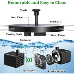 Solar Outdoor Fountain, Water Pump for Bird Baths, Garden Ponds, Pools, Fish Tanks & Aquariums