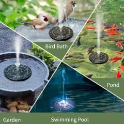 Solar Rotating Fountain Color 7 LED Light Solar Fountain 3W 6 Nozzle Water Pump Outdoors Bird Bath Garden Floating DIY Cistern