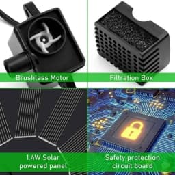 Solar Rotating Fountain Color 7 LED Light Solar Fountain 3W 6 Nozzle Water Pump Outdoors Bird Bath Garden Floating DIY Cistern