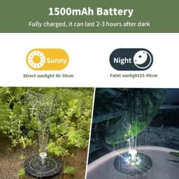 Solar Rotating Fountain Color 7 LED Light Solar Fountain 3W 6 Nozzle Water Pump Outdoors Bird Bath Garden Floating DIY Cistern