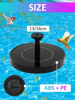 Solar Fountain Pump Floating Solar Panel Bird Baths Water Fountain with 6 Nozzles For Garden Outdoor Water Pool Pond Decor