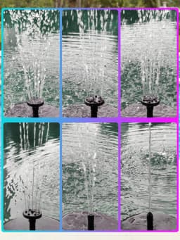 Solar Fountain Pump Floating Solar Panel Bird Baths Water Fountain with 6 Nozzles For Garden Outdoor Water Pool Pond Decor