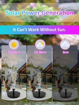 Solar Fountain Pump Floating Solar Panel Bird Baths Water Fountain with 6 Nozzles For Garden Outdoor Water Pool Pond Decor