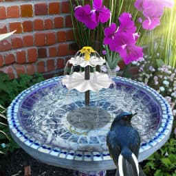 2.5W Solar Fountain Pump for Bird Bath with 9 Nozzles Solar Powered Water Fountain Pump for Garden Pond Pool Fish Tank Aquarium