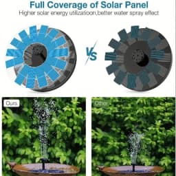 1W/1.4W/2.5W Solar fountain Power saving convenient 6 nozzles, suitable for gardens, bird baths, ponds, outdoor swimming pools