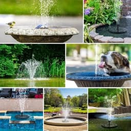 1W/1.4W/2.5W Solar fountain Power saving convenient 6 nozzles, suitable for gardens, bird baths, ponds, outdoor swimming pools