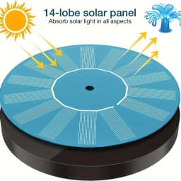 1W/1.4W/2.5W Solar fountain Power saving convenient 6 nozzles, suitable for gardens, bird baths, ponds, outdoor swimming pools
