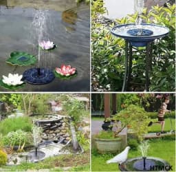Solar Fountain Pump Floating Solar Panel Bird Baths Water Fountain with 4 Nozzles For Garden Outdoor Water Pool Pond Decor