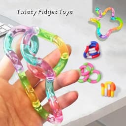 Transformable Knot Stress Relief Toy Rainbow Twisting Rope for Adults and Students, Boredom Busting Gadget for Class and Office, Portable Anti-Anxiety Stress-Relief Fidget Toy