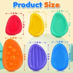 2026 New Fidget Toys Adults Sensory Silicone Stone 6 Pack Textured for Autism Kids Calming Down Fidget Stress Relief Toys…