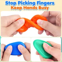 2026 New Fidget Toys Adults Sensory Silicone Stone 6 Pack Textured for Autism Kids Calming Down Fidget Stress Relief Toys…
