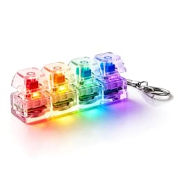 LED Keyboard Keychain Fidget Toys 4 Keys Keyboard Keycaps Fidget Toy Party Stress Relief Keyboard Cap