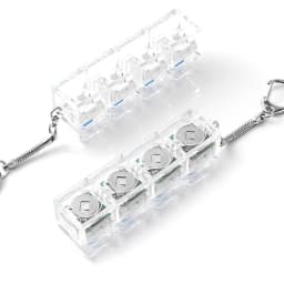 LED Keyboard Keychain Fidget Toys 4 Keys Keyboard Keycaps Fidget Toy Party Stress Relief Keyboard Cap