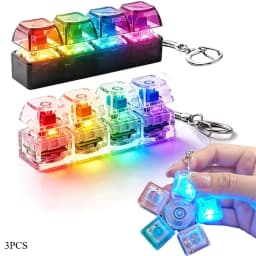 Popular Fidget Keyboard Pop It, Transparent Button Toy Spinning Top Style, Party Gift, Stress Relief for Adults Office Use