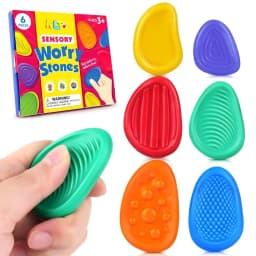 Hot Fidget Toys Adults Sensory Silicone Stone 6 Pack Textured for Autism Kids Calming Down Fidget Stress Relief Toys