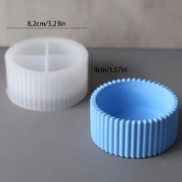 Multi-functional round striped silicone mold for candle jars, storage boxes, pencil holders and vases