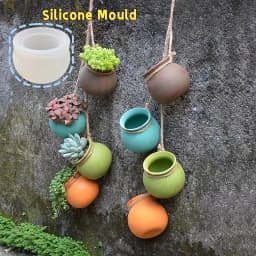 DNEJIU Silicone Molds for Resin, Epoxy, Candle Making - Heavy-Duty Reusable Round Flower Pot Molds with Open-Top Design