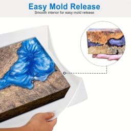 Large Rectangular Silicone Mold, Suitable for Epoxy Resin River Tables and Resin Art Creations, Featuring Tray and Coffee Table
