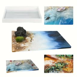 Large Rectangular Silicone Mold, Suitable for Epoxy Resin River Tables and Resin Art Creations, Featuring Tray and Coffee Table