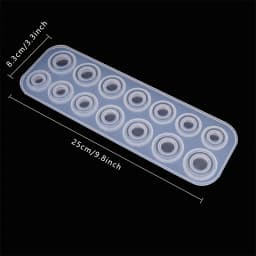 1pc Resin Ring Molds Silicone, Resin Molds 14 Sizes with Round and Rhombic Faces for Making Rings,