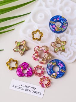 DIY Jewelry Resin Molds Silicone Earrings Heart Star Flower Pendant Mold Keychain Making Tools Crafting Supplie