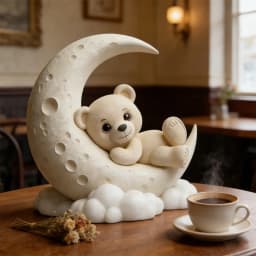 Moon cute bear silicone mold, reusable resin mold, clay and gypsum mold, DIY decorative pendant handcrafted mold