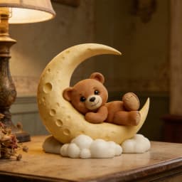 Moon cute bear silicone mold, reusable resin mold, clay and gypsum mold, DIY decorative pendant handcrafted mold