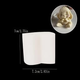 1pc Adorable Rabbit Resin Silicone Mold with Expressive Eyes & Fluffy Ears - For Candle, Soap, Slime and Plaster Crafts