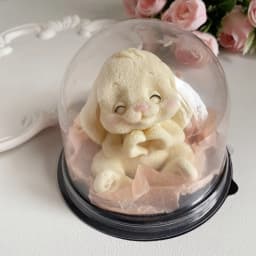 1pc Adorable Rabbit Resin Silicone Mold with Expressive Eyes & Fluffy Ears - For Candle, Soap, Slime and Plaster Crafts