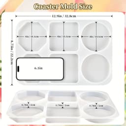 1pc- Ultra-deep resin coaster mold, large coaster mold, suitable for epoxy resin casting, coasters, handicrafts, home decoration