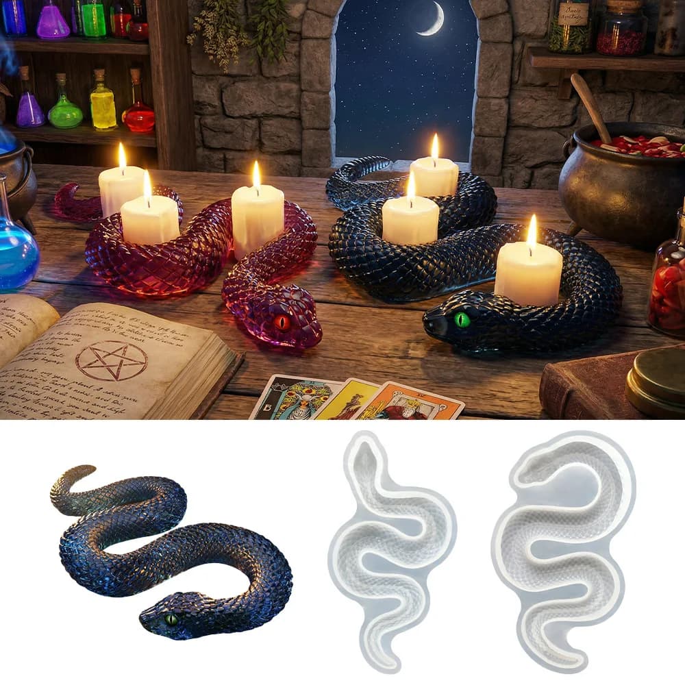 Creative Coiled Snake Silicone Mold - Realistic Serpent Resin & Plaster Casting Mold for DIY Candle, Aroma Stone & Decor