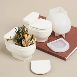 1pc Silicone Resin Casting Molds for Candle Holder and Storage-Toilet Shape,DIY Handmade Craft Mold-For Home Decor Enthusiasts