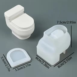 1pc Silicone Resin Casting Molds for Candle Holder and Storage-Toilet Shape,DIY Handmade Craft Mold-For Home Decor Enthusiasts