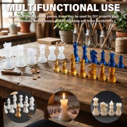 Checkerboard Chess Molds 3D Silicone Chess Resin Mold DIY Crafts Handmade Making Molds Family Party And Outdoor Board Games