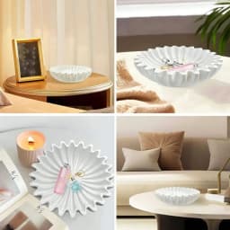 Large/Medium Flower-Shaped Storage Bowl Silicone Mold, Ripple Flower Pot Silicone Mold, Furniture Atmosphere Decoration, Item Storage Bowl Mold