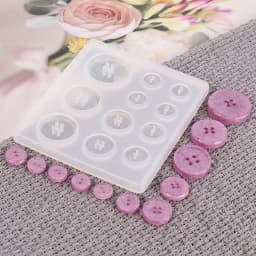 White Silicone Button Mold 5 Pcs for Epoxy Resin Crafts DIY Jewelry Making Durable Decorative Buttons Versatile Designs