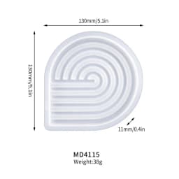 Geometric Tray Resin Mold Epoxy Resin Wave Shaped Silicone Molds for Cup Mat Holder DIY Home Decor Gypsum Ornaments Making Mould