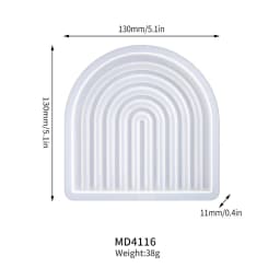 Geometric Tray Resin Mold Epoxy Resin Wave Shaped Silicone Molds for Cup Mat Holder DIY Home Decor Gypsum Ornaments Making Mould