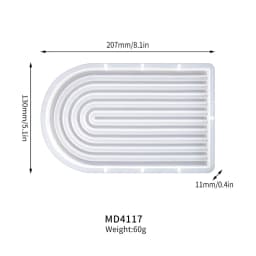 Geometric Tray Resin Mold Epoxy Resin Wave Shaped Silicone Molds for Cup Mat Holder DIY Home Decor Gypsum Ornaments Making Mould