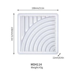 Geometric Tray Resin Mold Epoxy Resin Wave Shaped Silicone Molds for Cup Mat Holder DIY Home Decor Gypsum Ornaments Making Mould