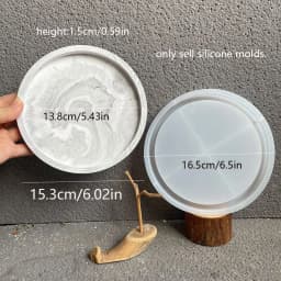 Cylinder Cement Flower Pot Silicone Mold Epoxy Resin Storage Tray Concrete Succulent Planter Mould Home Decor Indoor Plant Pot
